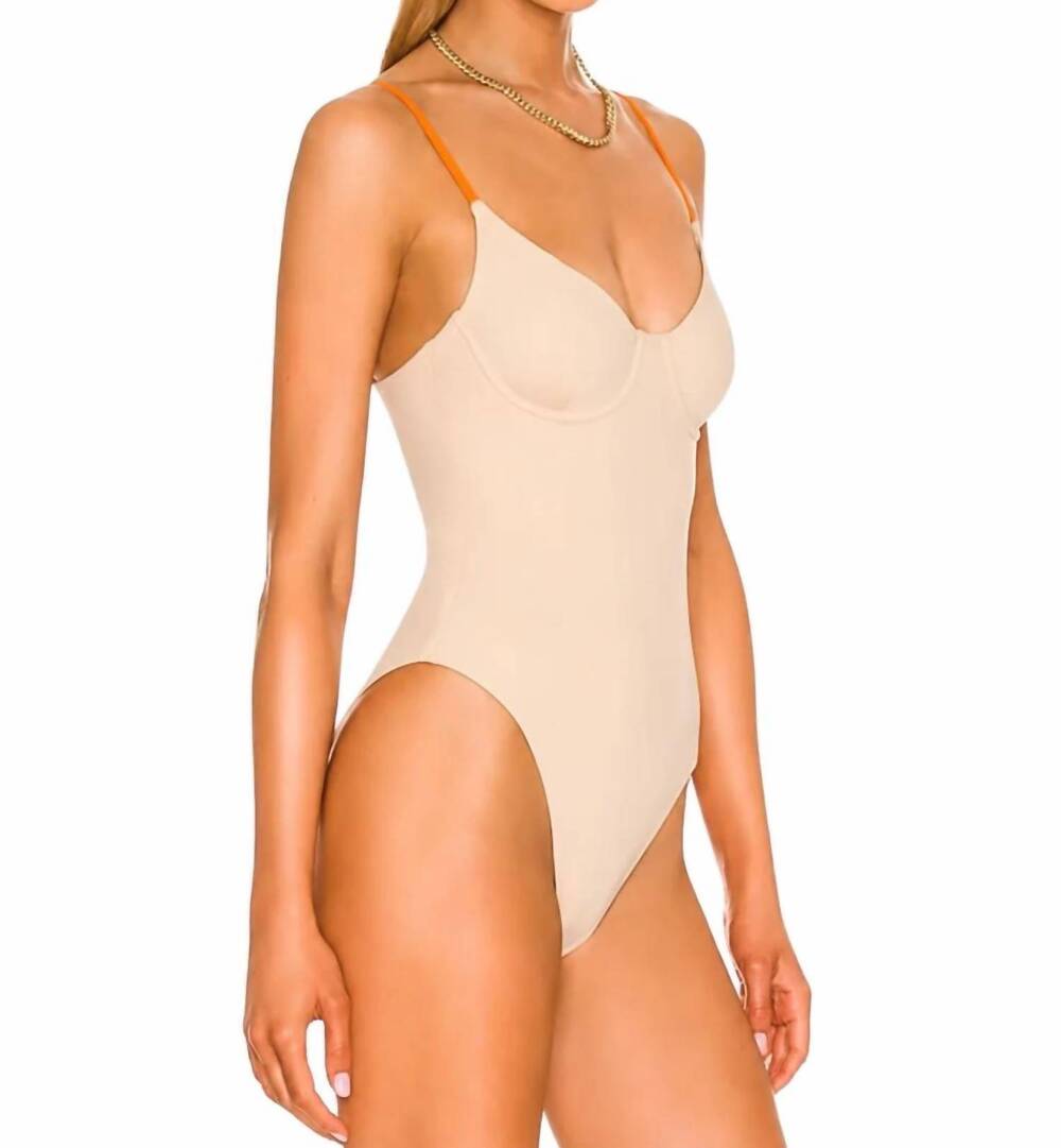 NEW ONIA isabella one-piece swimsuit in tricot tan orange